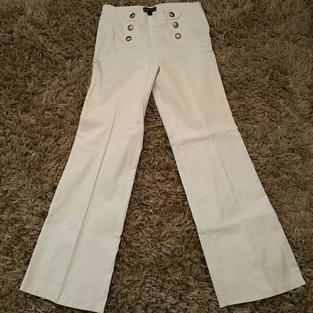 Rampage White Nautical High Waisted Trouser Pant